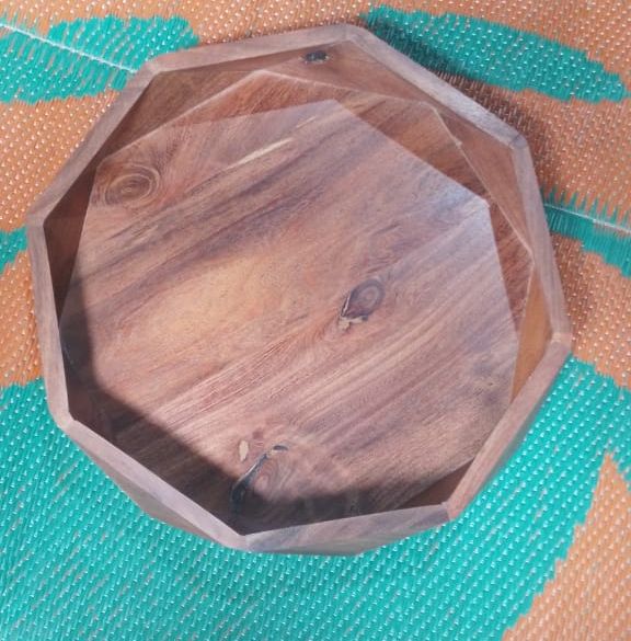 Hexagonal Wooden Serving Tray