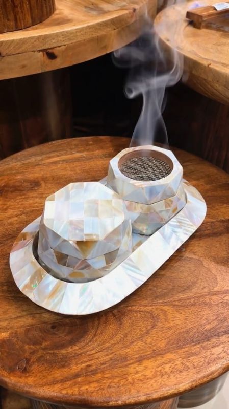 Mother Of Pearl Wooden Bakhoor Burner