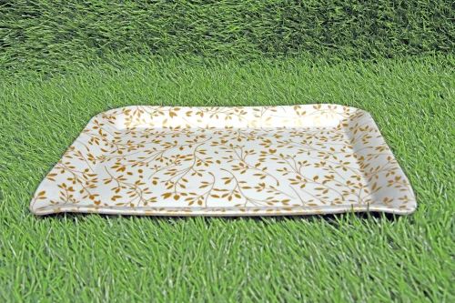 Melamine White Printed Tray