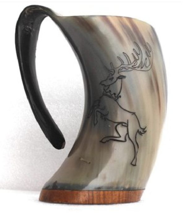 Carved Horn Mugs