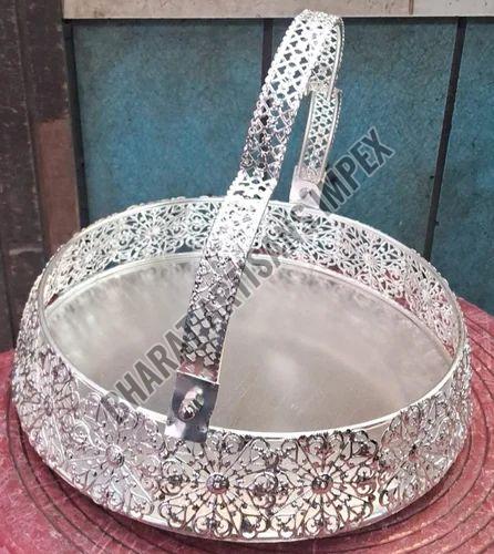 Aluminium Silver Plated Gift Basket