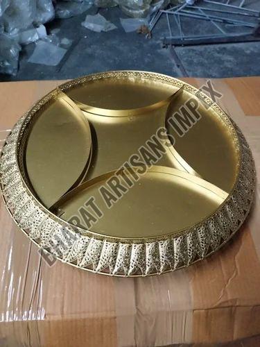 Golden Round Dry Fruit Tray