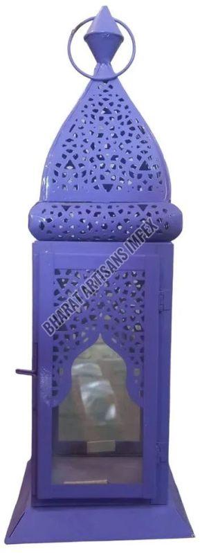 Iron Glass Puple Solar Lantern