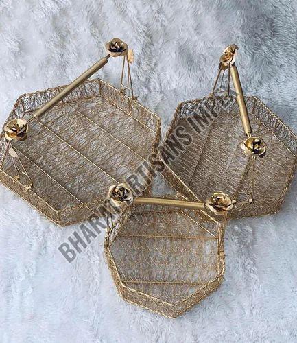 Wire Mesh Golden Basket