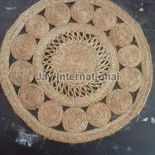 Brown Handtufted Round Jute Rug