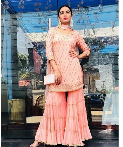 Ladies Georgette Net Sharara Suit