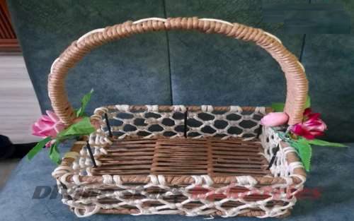 Raffia Flower Basket