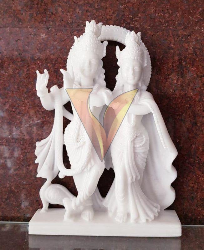 White Marble Radha Krishna Statue