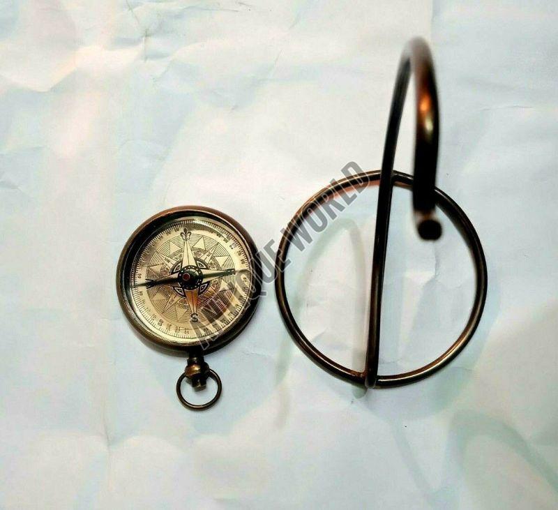 Vintage Antique Shiny Finish Brass Compass