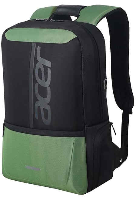 Green and Black Polyester Acer Backpack Bag