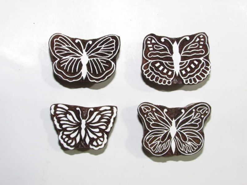 Butterfly Design Wooden Printing Blocks