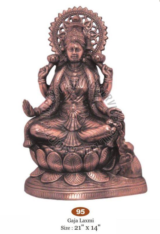 Brass Gaja Laxmi Statue