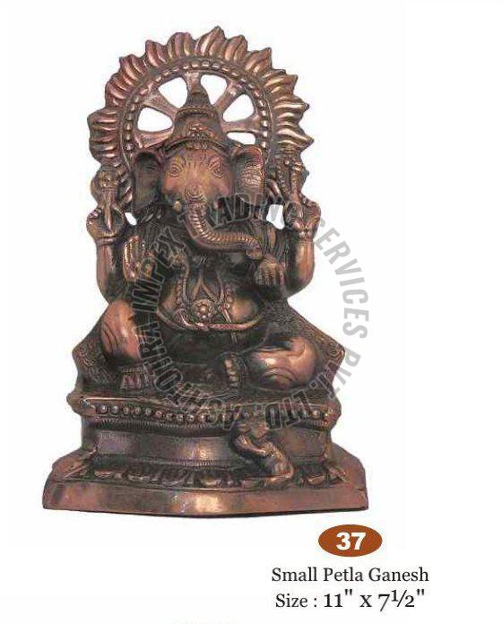 Brass Petla Ganesh Statue