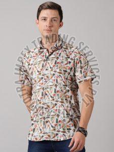 Casual Wear Mens Half Sleeve Printed Shirt