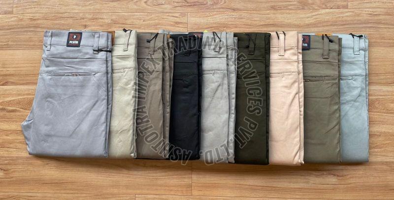 Multicolor Men Cotton Trouser