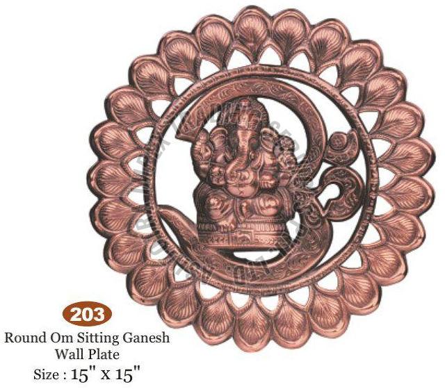 Round Om Sitting Ganesh Wall Hanging