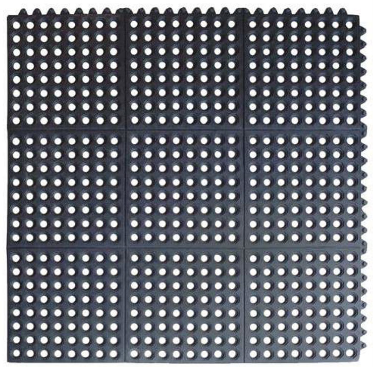 Rubber Black Interlock Restaurant Mat