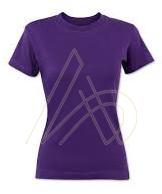 Ladies Cotton Purple Round Neck T-Shirts