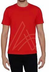 Mens Premium Poly Cotton Red Round Neck T-Shirts