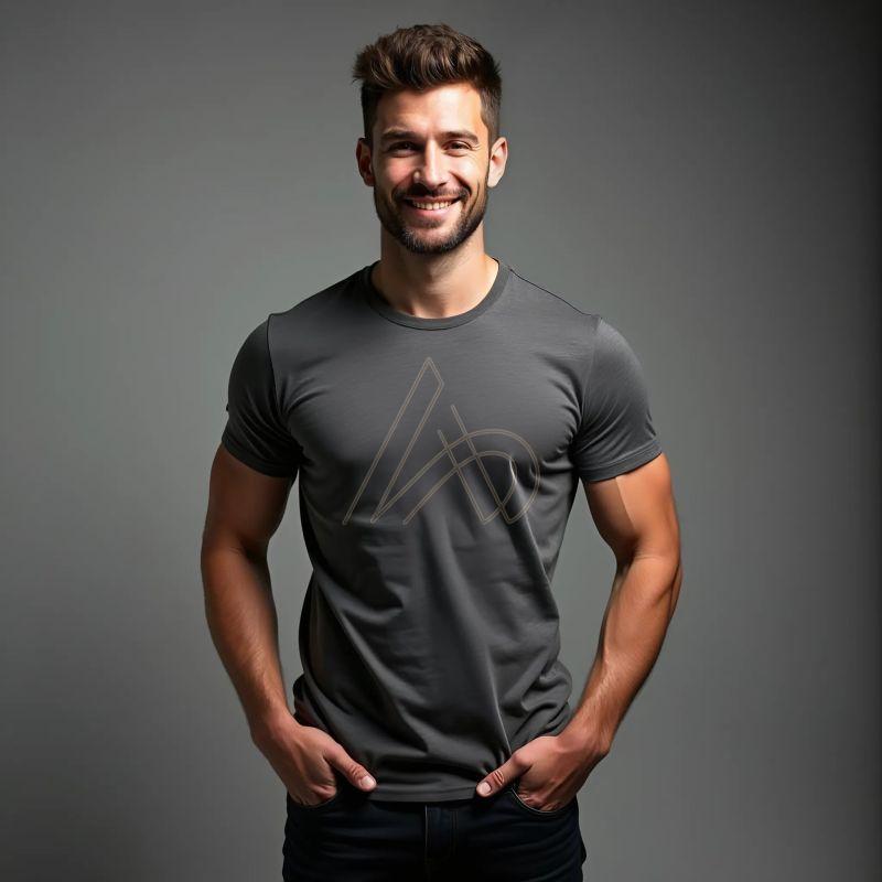 Mens Premium Polyester Charcoal Round Neck T-Shirts