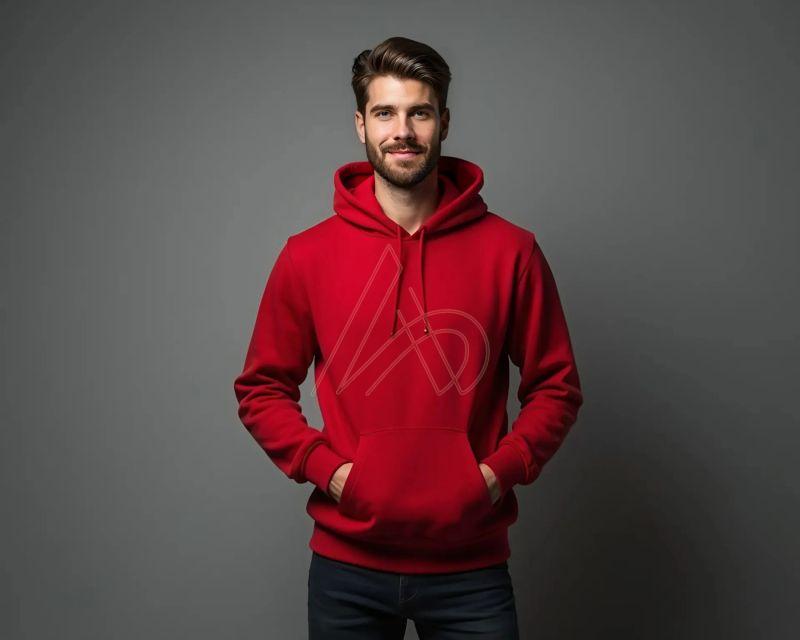 Unisex Red Cotton Hoodies