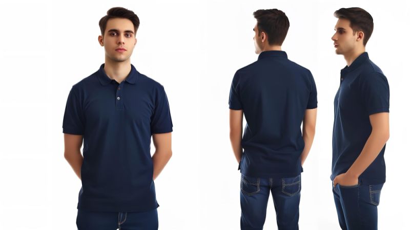 Mens Navy Blue Polo T Shirt