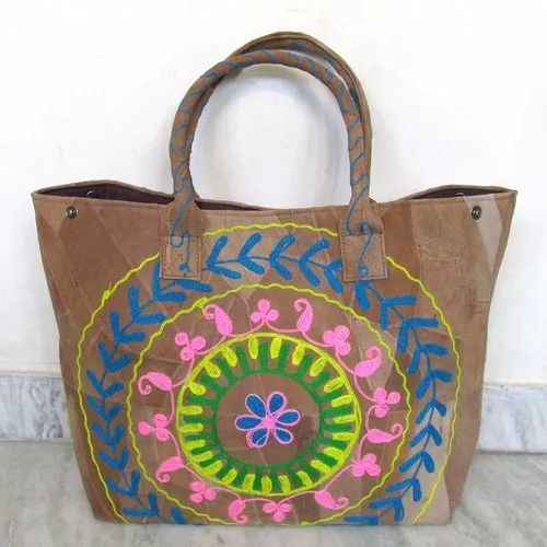 Ladies Cotton Embroidered Handbag