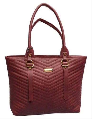 Rust Red Ladies Rexine Hand Bag