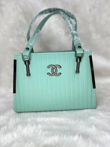 Sea Green Ladies Rexine Handbag