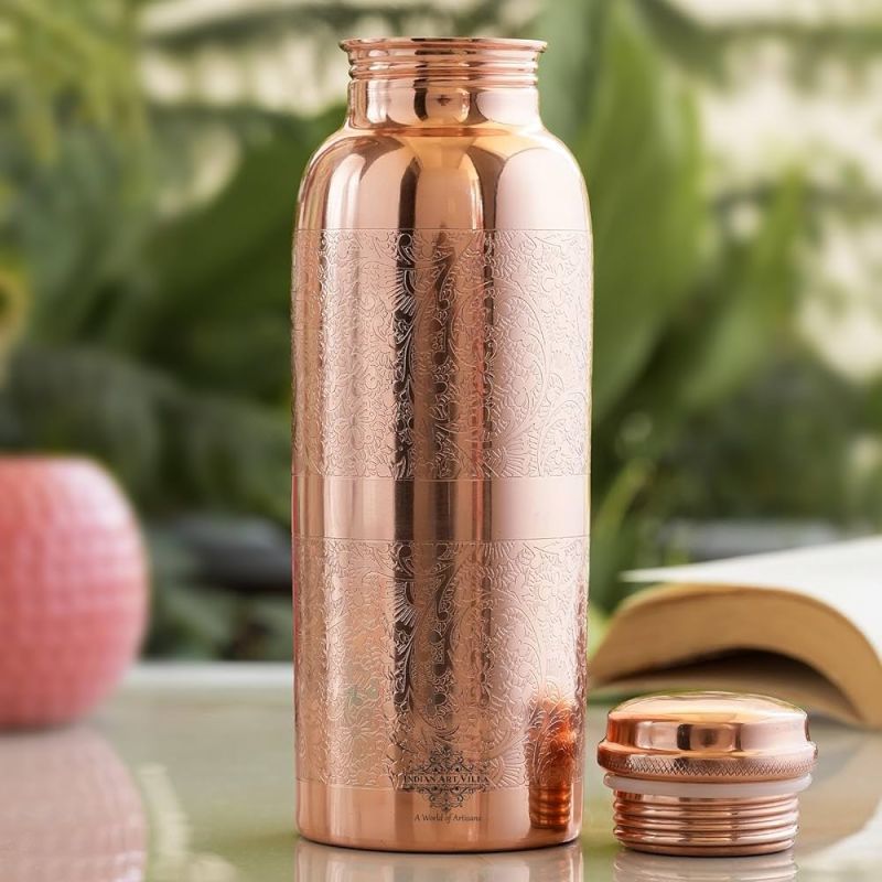 Embossed Copper Water Bottle