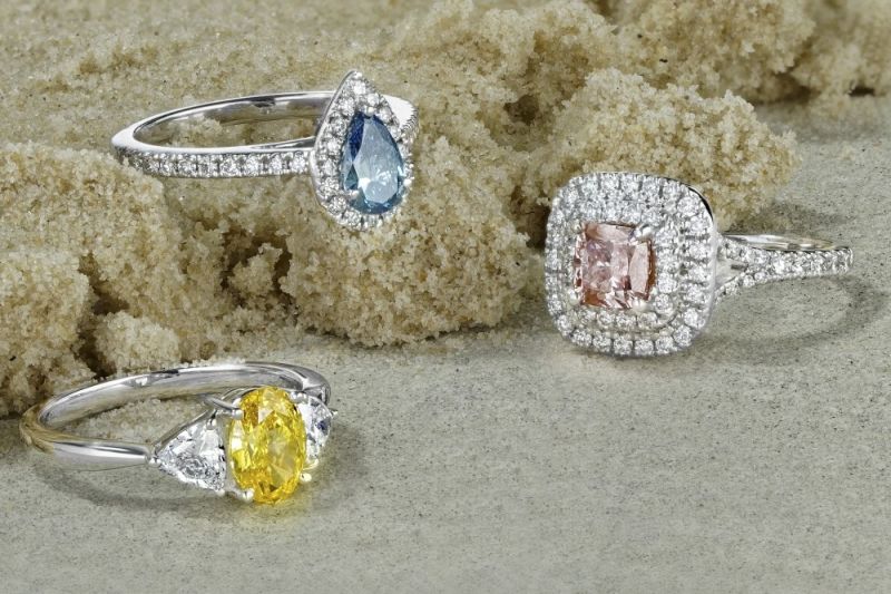 Color Lab Diamond Engagement Rings