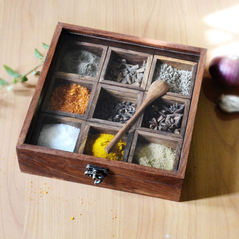 Wooden Spice Box