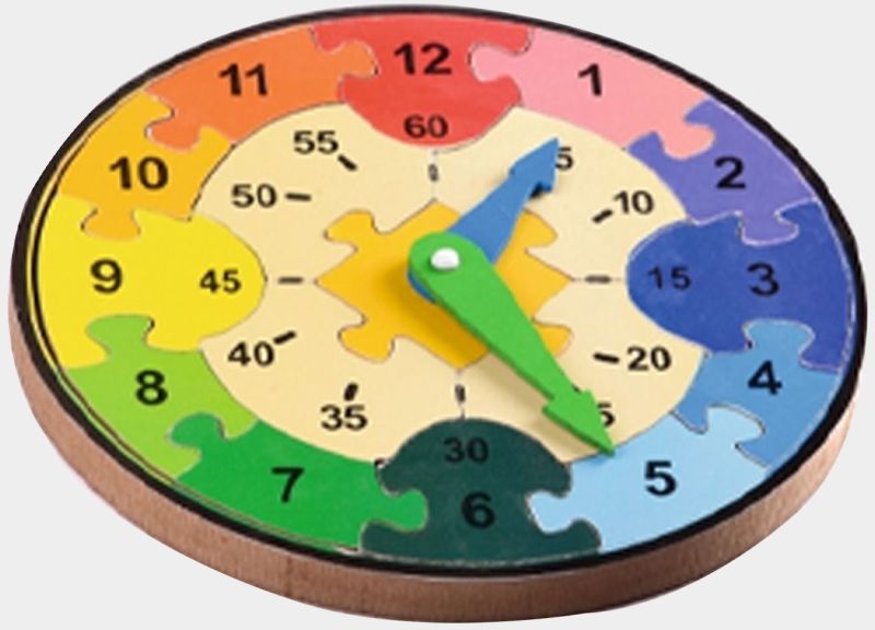 TE-26 Wooden Learning Clock Puzzle Toy