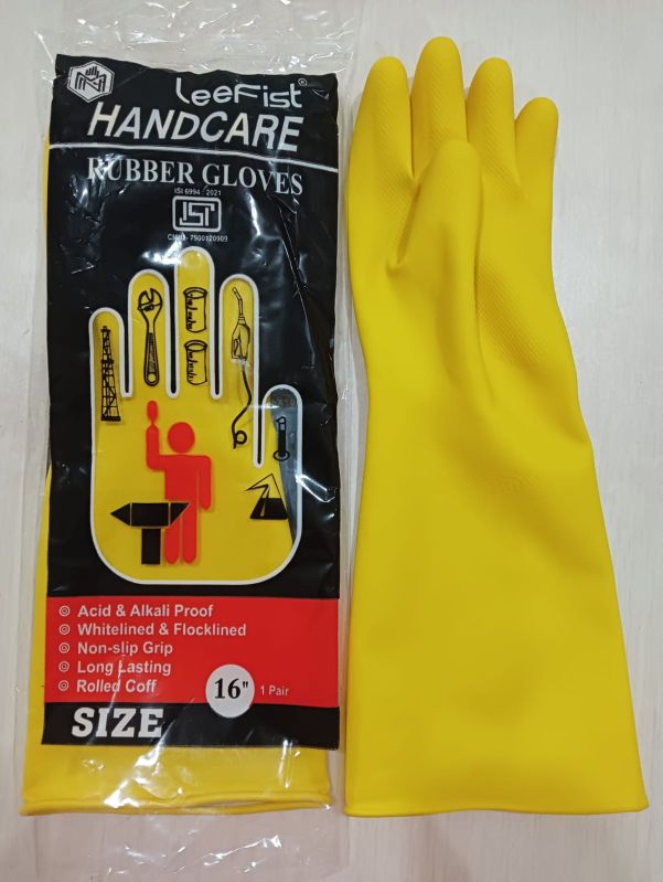 16Inch Yellow Leefist Hand Care Industrial Rubber Glove