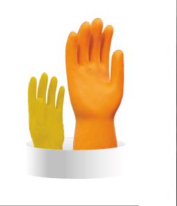 Orange and Yellow Leefist Hand Care Industrial Rubber Glove