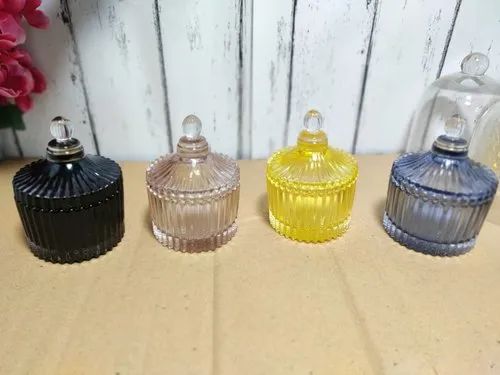 Multicolor Small Glass Candle Jar