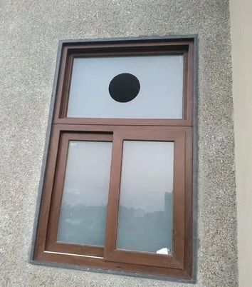 Two Track Brown UPVC Sliding Window