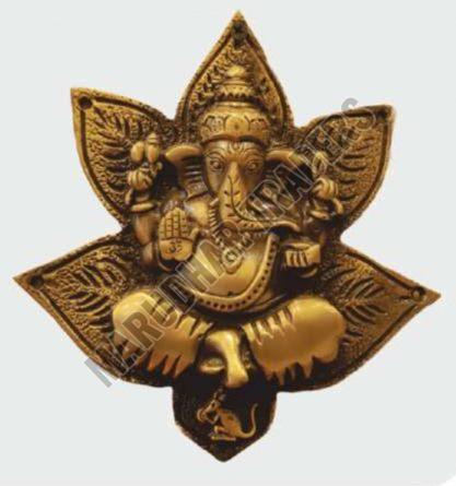 Brass Kamal Ganesha Wall Plate