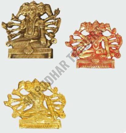 Brass Panchmukhi Hanuman Wall Plate