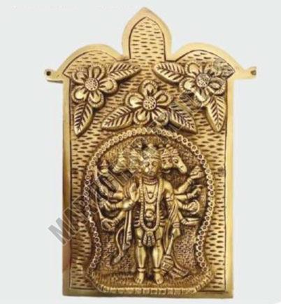 Brass Standing Hanuman Wall Plate