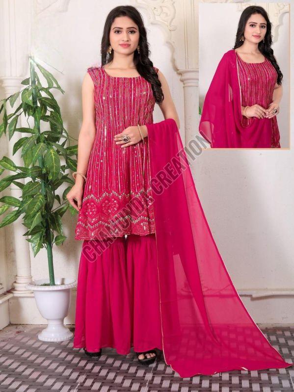 Ladies Party Wear Sharara Suit Set