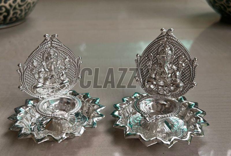 German Silver Ganesha Diya