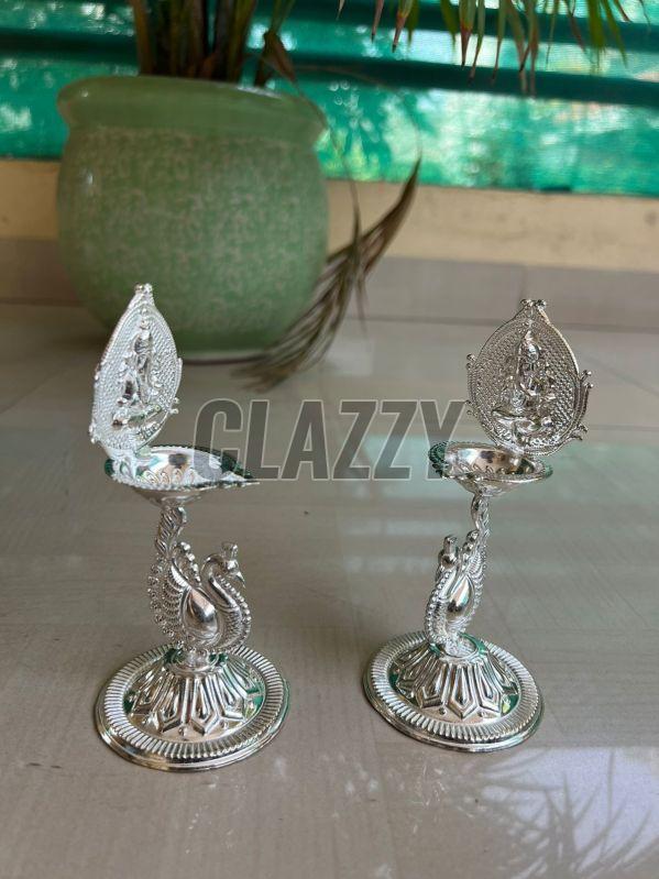 German Silver Laxmi Ganesh Deepam