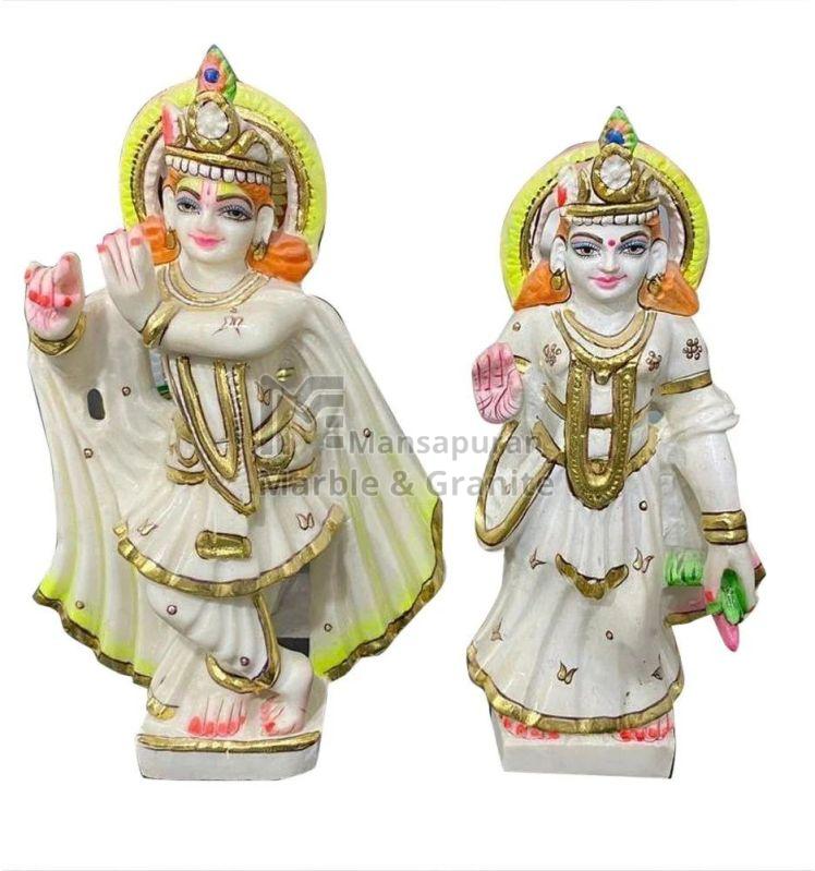 1.5 Feet Marble Radha Krishna Statue