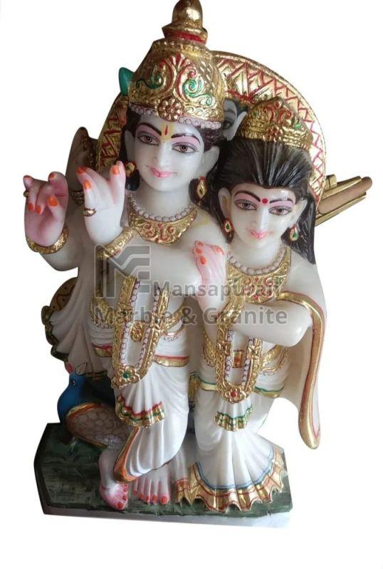 1 Feet Radha Krishna Marble Statue