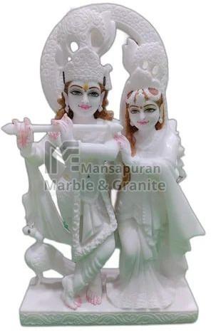 2.5 Feet Marble Radha Krishna Statue