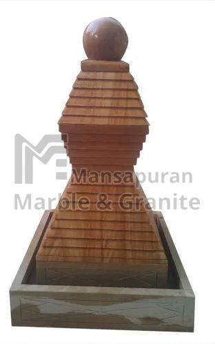 3 Feet Brown Marble Fountain