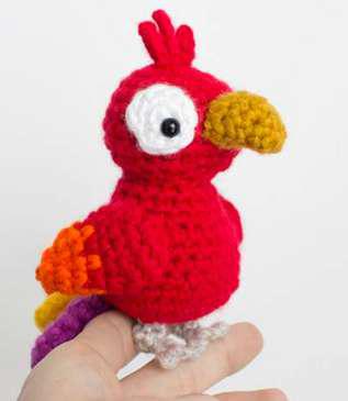 Crochet Stuffed Parrot Toy