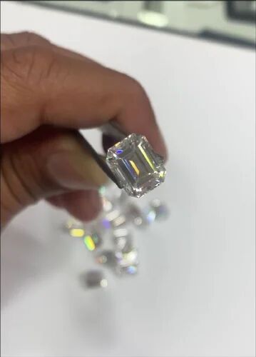 Emerald Cut White Moissanite Diamond