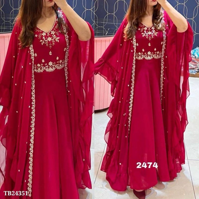 Red Anarkali Gown